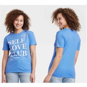 Grayson Thread Self Love Club Blue Graphic Tee Shirt Small NEW